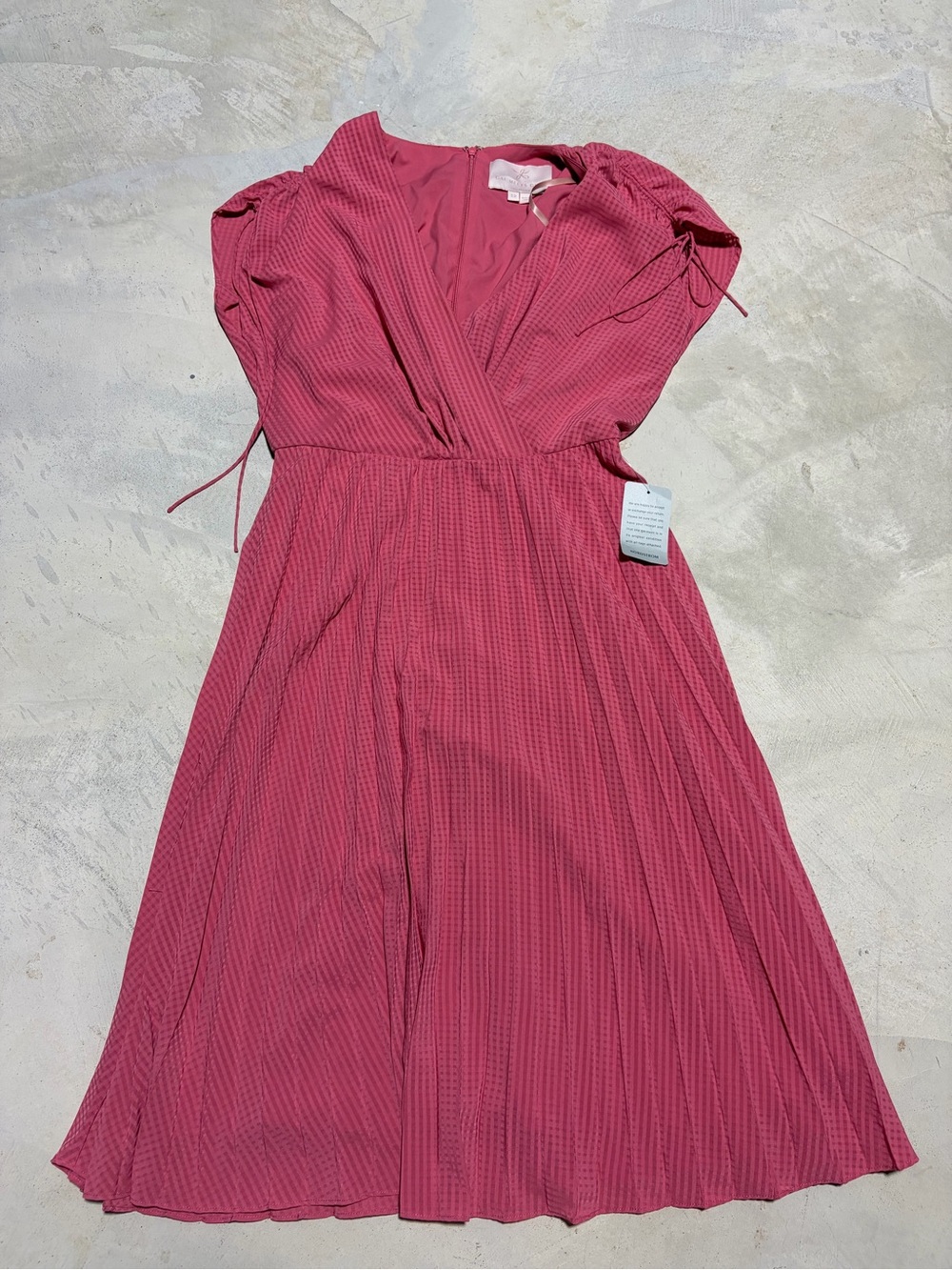 Gal Meets Glam NWT Angelica Rose-Pink Pleated Midi Dress 12
